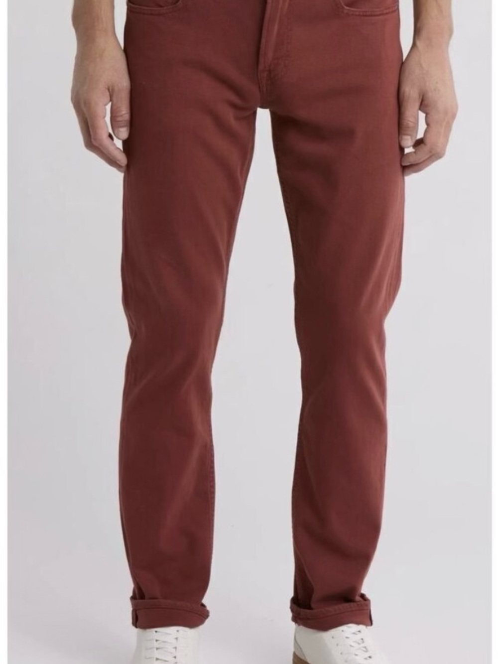 7 For All Mankind Slim Straight Jeans in Rust